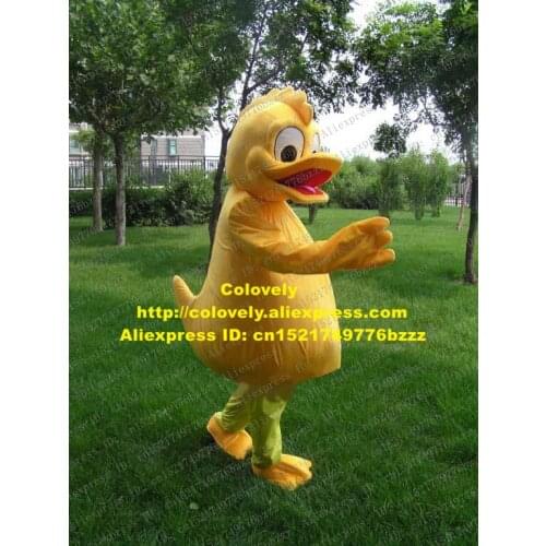 Vivid Yellow Quacker Quackquack Duck Die Ente Mascot Costume Mascotte Adult With Big Mouth Chunbby Belly No.345 Free Shipping