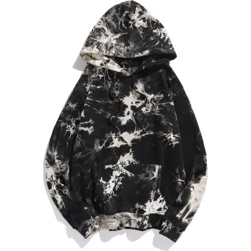 Las Mujeres Sweetshirts Tie Dye Graphic Print Mens Hip Hop Hoodies Pullover Extra Long Gothic Clothes Women Hooded Korean Style