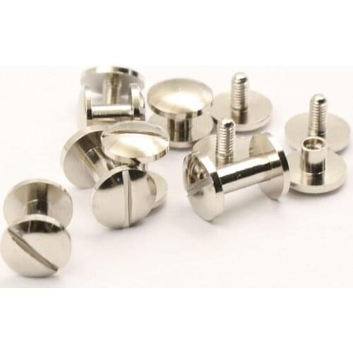 10pcs Cupronickle Binding Chicago Screws Nail Stud Rivets Arc Head For Photo Album Leather Craft Belt Wallet Fasteners 10mm Cap