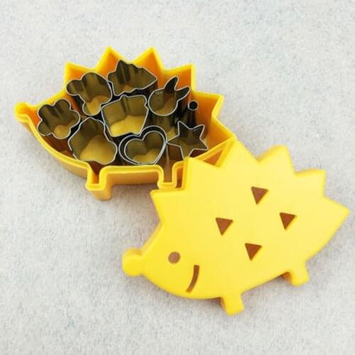 10PCS Stainless Steel Cutter Mold Fruit Cookie Biscuit Ham Mini Cutter MoldHedgehog Box