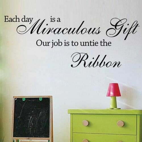 106x27cm free shipping Each day is a miraculous gift Wall Mural Decor Art Decal Vinyl Inspirational Quotes Home Decor,q0130