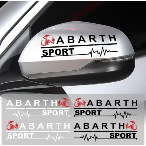 2PCS Car Rearview Mirror Stickers Decal Badge Auto Decorative Stickers For Fiat Viaggio Abarth Punto 124 125 500 Abarth Panda