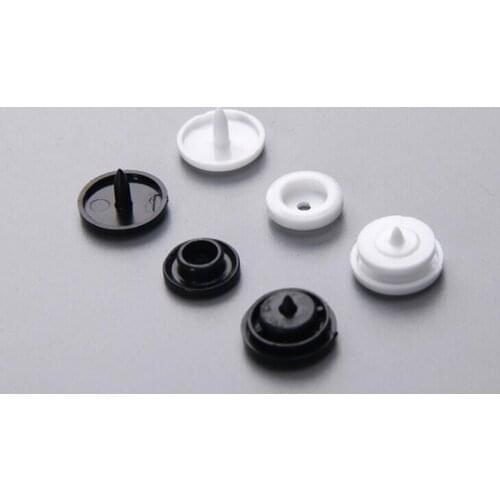 300sets Size T5(12.4mm) White/Black Plastic Snap Buttons Plastic Fasteners For Cloth Bib Diaper Scarves