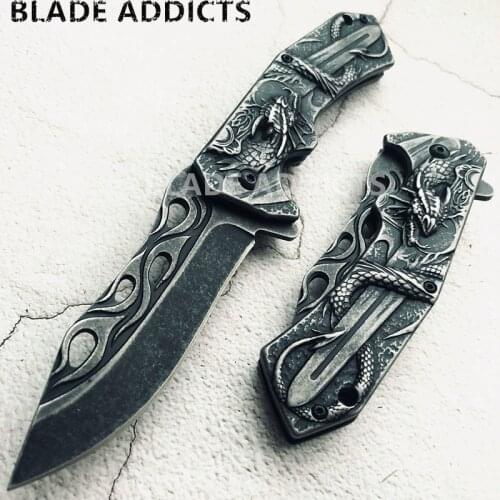 3D Dragon King Personalized Collection Knife Heavy Duty Pocket Folding Tactical Survival Tools Outdoor Camping Hunting Knife