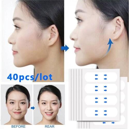 40pcs Invisible Thin Face Stickers Face Neck And Eye Lift Facelift Tapes Bands Sticker V-Shape Face Lift Up Fast Chin Adhesive