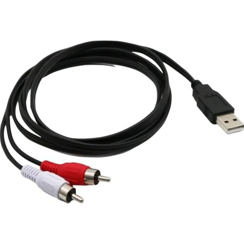 5x 2RCA Male Plug to USB 2.0 Type A Male Plug Video Television Connector Male to Male Cable 5ft /1.5m