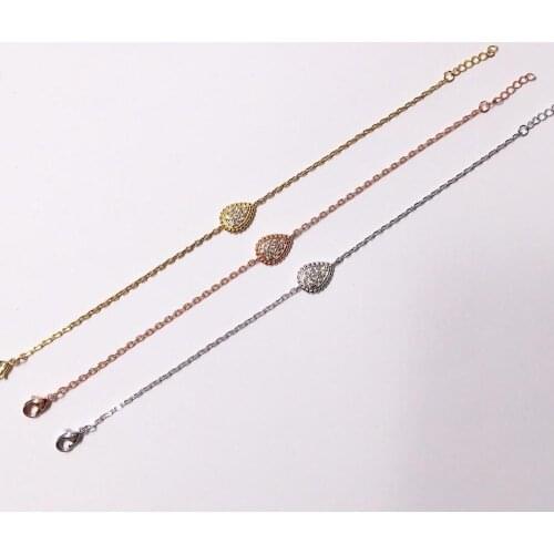 HIBRIDE Brand Design Water Drop Bracelet for Elegant Women Wedding Party with Luxury Shining Cubic Zircon Fashion Jewelry B-32