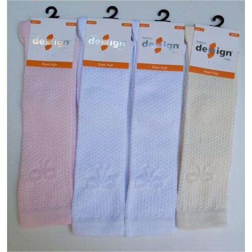 4'lü Desing Patterned Knee Six Children 'S Socks Cotton Lower Socks White