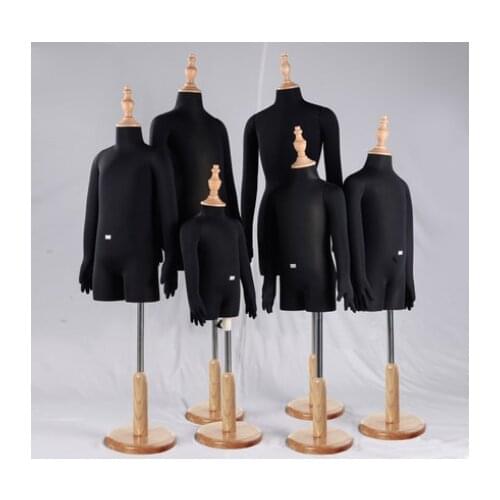 Half-length Window Display Black Children Mannequin Props Childrens Dress Stand