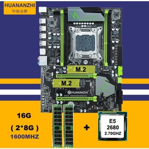 Discount mobo HUANAN ZHI X79 motherboard with M.2 slot CPU Intel Xeon E5 2680 2.7GHz RAM 16G(2*8G) 1600 REG ECC 2 years warranty