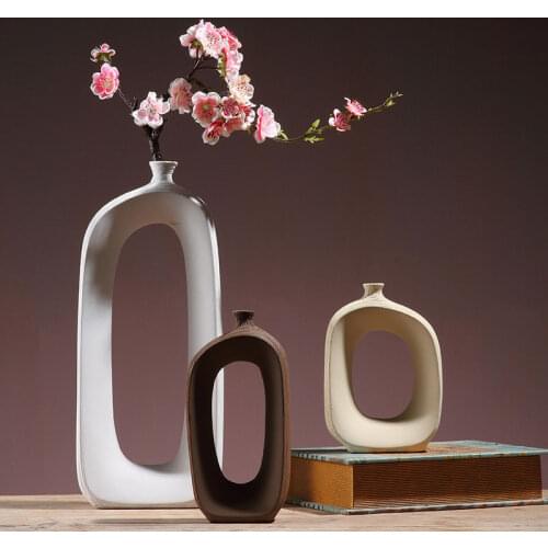 Classic Ceramic Vase Home Decor Art Crafts Decoration Contracted Porcelain Flower Pot Creative Desktop Figurines