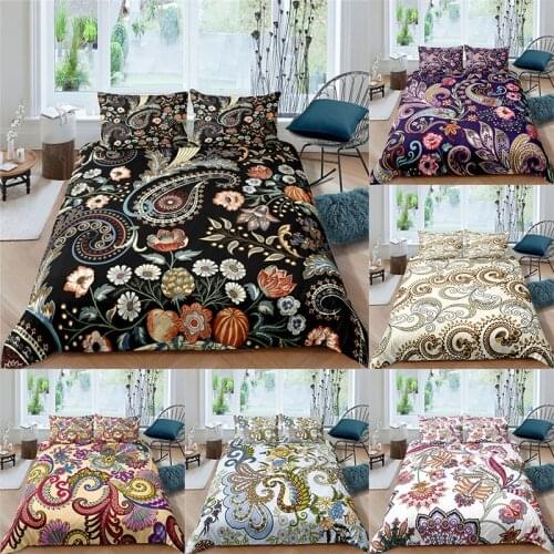Bohemian Luxury 3D 2/3pcs Boho Mandala Bedding Set Twin Queen King Size Comforter Duvet Quilt Cover and Pillowcase Home Textile