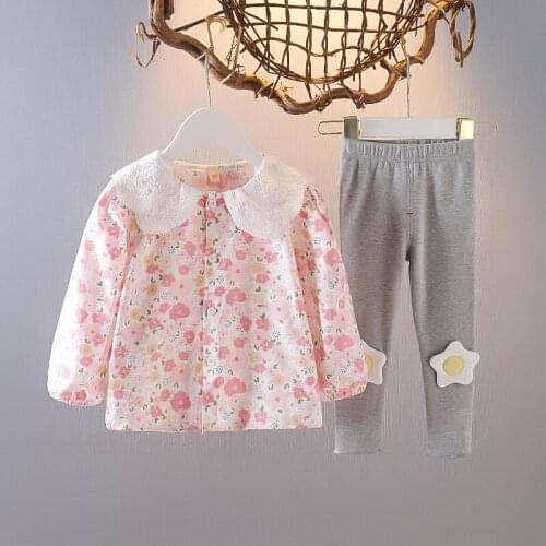 Newborn Baby Girls Clothes Sets Casual Cute Print Long Sleeve Shirt Pants 2Pcs Toddler Suits for Girl Baby 1st Birthday Outfit