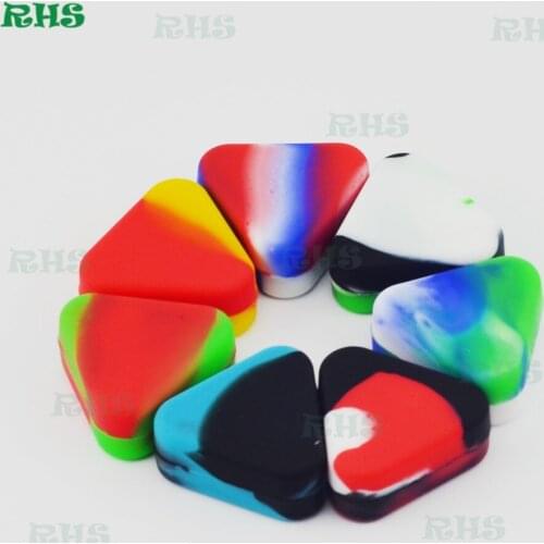 20pcs 2017 Triangle Silicone Wax Container Box 1.5ml Silicone Jars Dry Herb Wax Box Container Dab free shipping