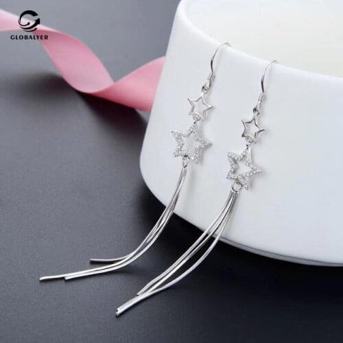 Korean version of the creative long earrings Earrings accessories S925 sterling silver earrings Ladies fashion jewelry 435