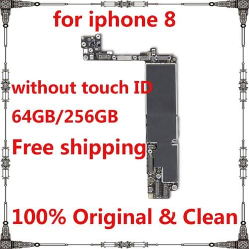 100% original Mainboard for iphone 8 High quality tested 64GB 256GB Factory Unlocked without touch ID for iphone8 logic board