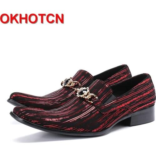 Mens Leather Loafer Shoes Slip On Men Shoes High Quality Crystal Wedding Dress Shoes Square Toe Plaid Plus Shoes New Arrivals