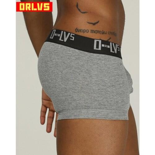 ORLVS Brand men underwear sexy gay boxers cotton quick dry slip sexy homme transparent mens boxers breathable cueca tanga new