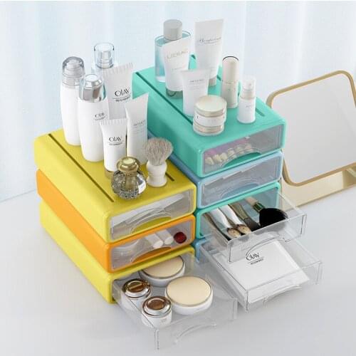 Desktop Storage Box Makeup Jewelry Drawer Storage Boxes Transparent Cosmetic Stationery Sundries Organizer Drawer Organizer