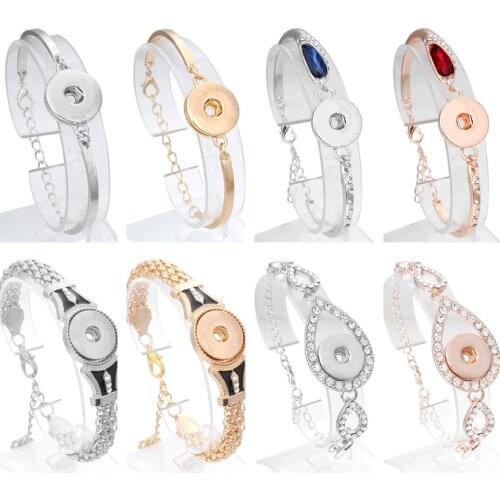 New Snap Jewelry Bracelets Metal Snap Button Bracelet Fit 20mm 18mm Snap Buttons Jewelry Lobster-clow Bracelet For Women