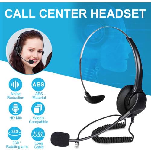 Office Noise Canceling Communication Headphone Wired Call Center Headset for PC Computer Phones Desktop for Drivers/Call Center
