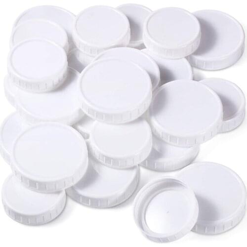Plastic Regular Mouth Mason Jar Lids for Ball Kerr and More Food Grade White Plastic Storage Caps 20Pcs