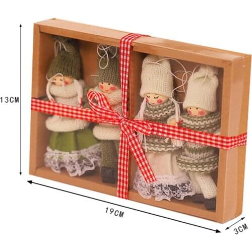 3pcs Christmas Angel Doll Santa Gnome Plush Doll Pendant Xmas Tree Hanging Ornament for Home Party New Year Children Gift