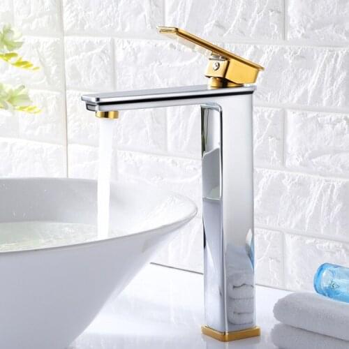 Luxury Brass bathroom sink faucet single hole single handle cold hot water basin mixer faucet,Gold chrome/Black gold/White gold