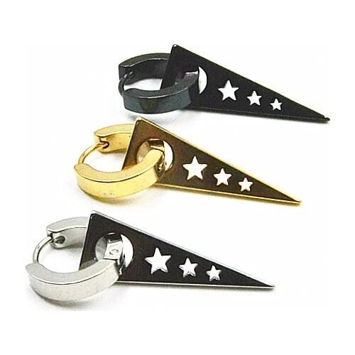 50pcs Free Shippment Body jewelry-All Stainless Steel Women Men PUNK EMO Ear Stud Earring Pendants Ear Piercing