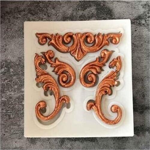 Lace Pattern Border Decor Silicone Cake Mold Retro Roma Relief Decorative Chocolate Flower Baking Pastry Cake Molds