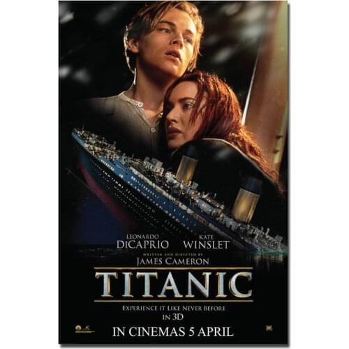TITANIC Movie Leonardo DiCaprio RARE Silk Fabric Wall Poster Art Decor Sticker Bright