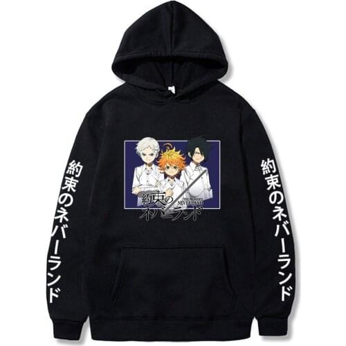 The Promised Neverland Hoodie Japanese Anime Long Sleeve Printed sweatshirt streetwear Women Men