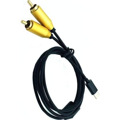 Type-c usb to 2 rca male audio cable 0.8m