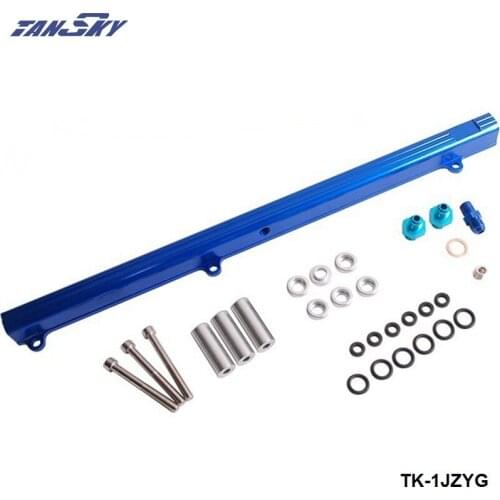 For Toyota 1JZ Top feed Injector Fuel Rail Turbo Kit Blue Aluminium Billet HQ jdm TK-1JZYG