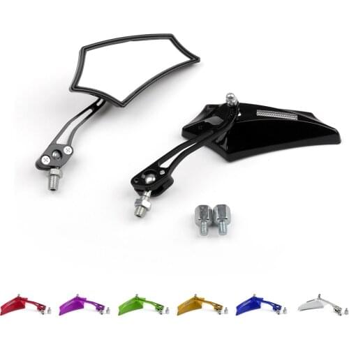 Topteng Vintage Motocycle Chopper Cruiser Street Dirt Bike 8mm 10mm Rear View Mirrors