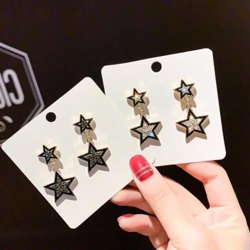 Vintage Crystal Star Drop Earrings for Women Punk Korean Earrings 2020 Party Jewelry Gift Wholesale Pendientes