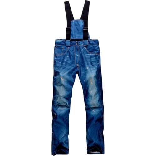 Winter Ski Pants For Women Cowboy Style Snow Bib Ski Trousers Winter Warm Outdoor Sports Windproof Snowboard Pants