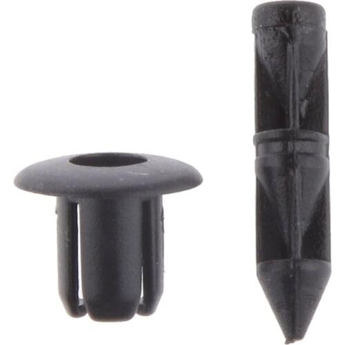 100Pcs Nylon Bumper Fastener Rivet Clips Automotive Expansion Screws Kit Push Type Clips for 6mm Hole Auto Body