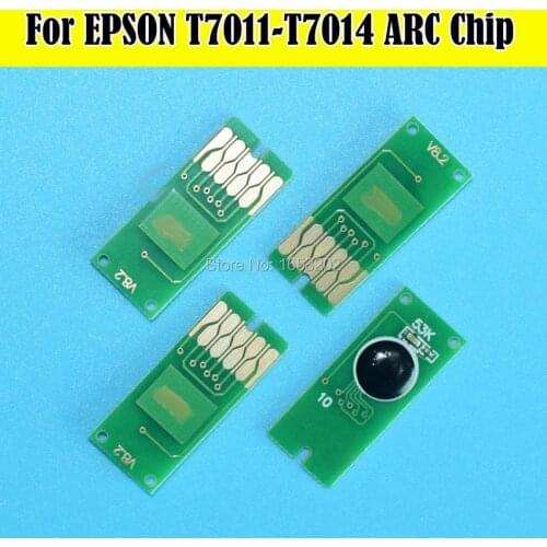 2Set T7011 - T7014 Permanent Auto Reset ARC Chip For Epson WP-4025 WP-4015 WP-4515 WP-4525 WP-4535 WP-4545 Cartridge Chips