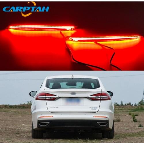 2PCS For Ford Fusion Mondeo 2019 2020 LED Rear Fog Lamp Car LED Bumper Light Brake Light Turn Signal Indicator Reflector
