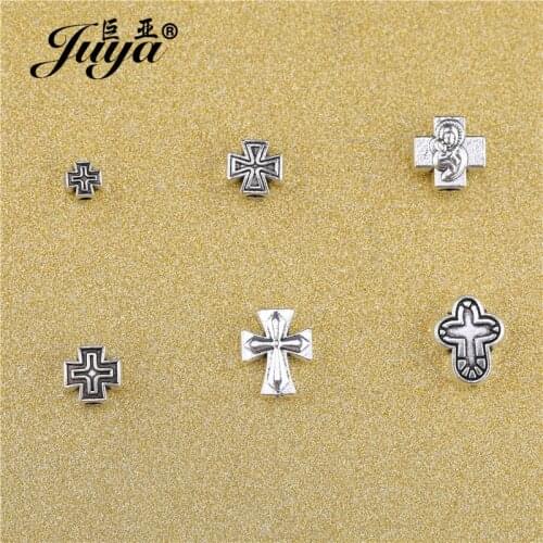 30pcs/lot Multiple Styles Ancient Cross Shape Loose Bead Spacer Bead For Bracelet Necklace DIY Jewelry Making Accessories