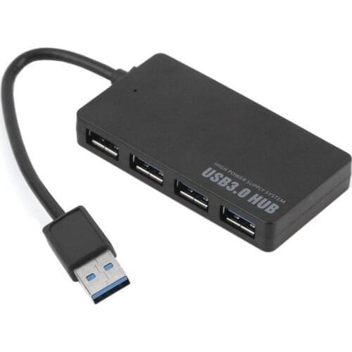 4-Port USB3.0 Hub 5Gbps Portable Compact USB Splitter Adapter for PC Mac Laptop Notebook Desktop FS
