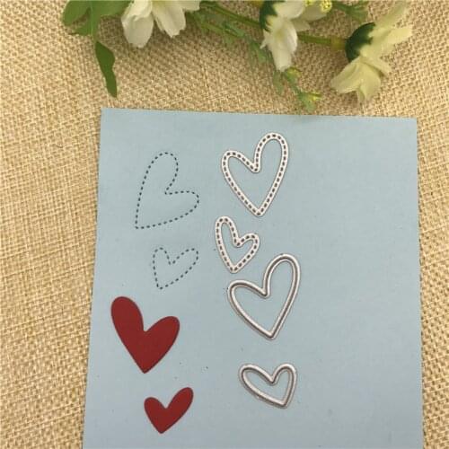 4pc Heart Metal Cutting Dies Stencils Scrapbooking Decorative Embossing Folder Carbon Steel Paper Card DIY Die Cuts