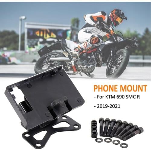 690 SMC R 2019 2020 2021 Motorcycle GPS Phone Mount Navigation Bracket Wireless Charging Stand Holder For Models Handlebar 690