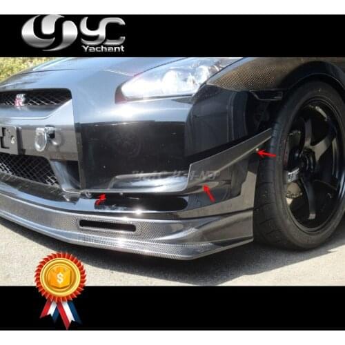 Car-Styling Double Sided Carbon Fiber Front Canards Fit For 2008-2010 R35 GTR CBA OEM Front Bumper KS Style Canards