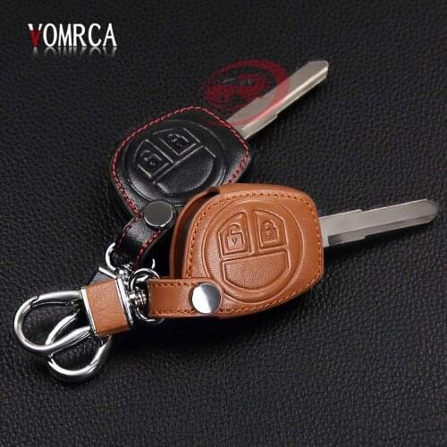 For Suzuki SX4 Swift Grand Vitara Liana Key Cover Accessories Remote Leather 2 buttons leather car remote key case starline a93