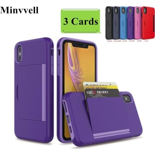 Business Candy Color Case For iPhone X XS 7 8 Plus XS MAX 6 Case Flip Armor Card Slots Cover for iPhone XR 7 7+ 6 6S X 10 Fundas