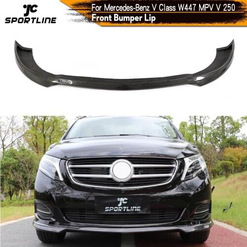 Head Front Bumper Lip Spoiler Splitters For Mercedes-Benz V-Class W447 V200 V220 V250 2014 - 2018 MPV Carbon Fiber Accessories