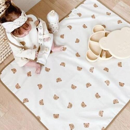 Ins baby changing pad waterproof washable urine-proof mattress baby leak-proof bear overnight bed sheet