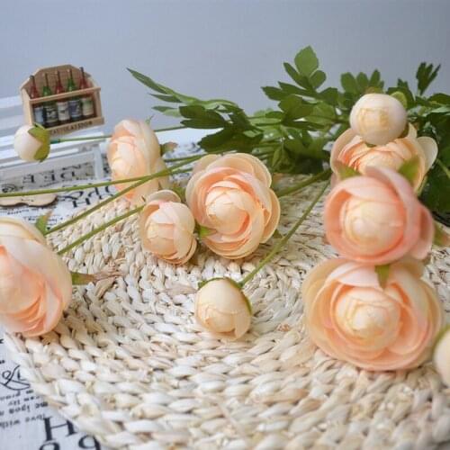 5 Pcs/Lot Simulation 8 Heads Peony Artificial Flowers for Home Wedding Decoration Background Lotus Fake Flowers Branch